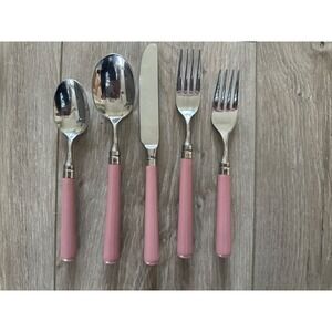 Stanley Roberts SPECTRUM Mauve‎ Pink Stainless Place Setting set Korea Flatware